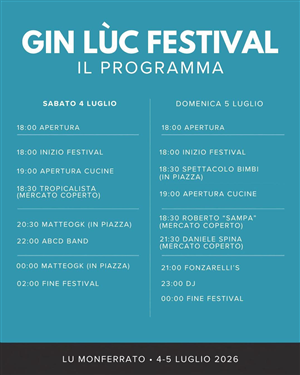 4° GIN LUC FESTIVAL - 4 e 5 luglio 2026