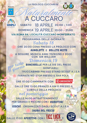 NATURALMENTE A CUCCARO sabato 18 e domenica 19 aprile 2026