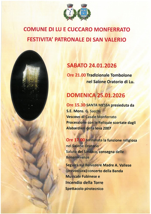 Festività Patronale di SAN VALERIO 2026