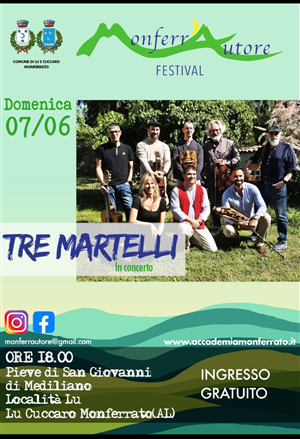TRE MARTELLI in concerto domenica 7 giugno 2026